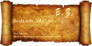 Bodisch Zója névjegykártya